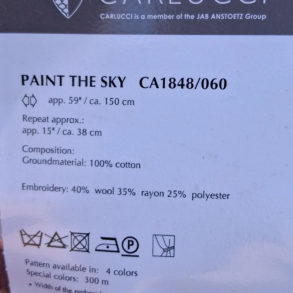 PAINT THE SKY Luxury embroidery fabric for curtains by the meter from Carlucci